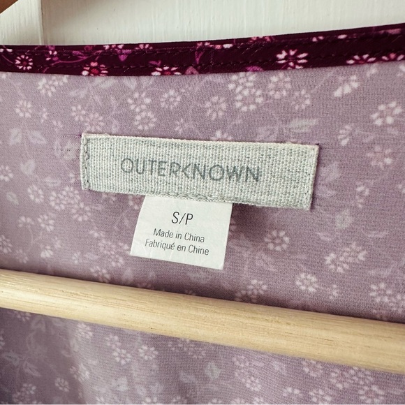 Outerknown Juniper Ditsy Floral Cap Sleeve Mini Dress Wine Purple Pink Size S - Picture 5 of 12